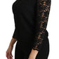 Dolce & Gabbana Elegant Black Lace Crew Neck Blouse