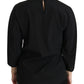 Dolce & Gabbana Elegant Black Silk Stretch Embroidered Top