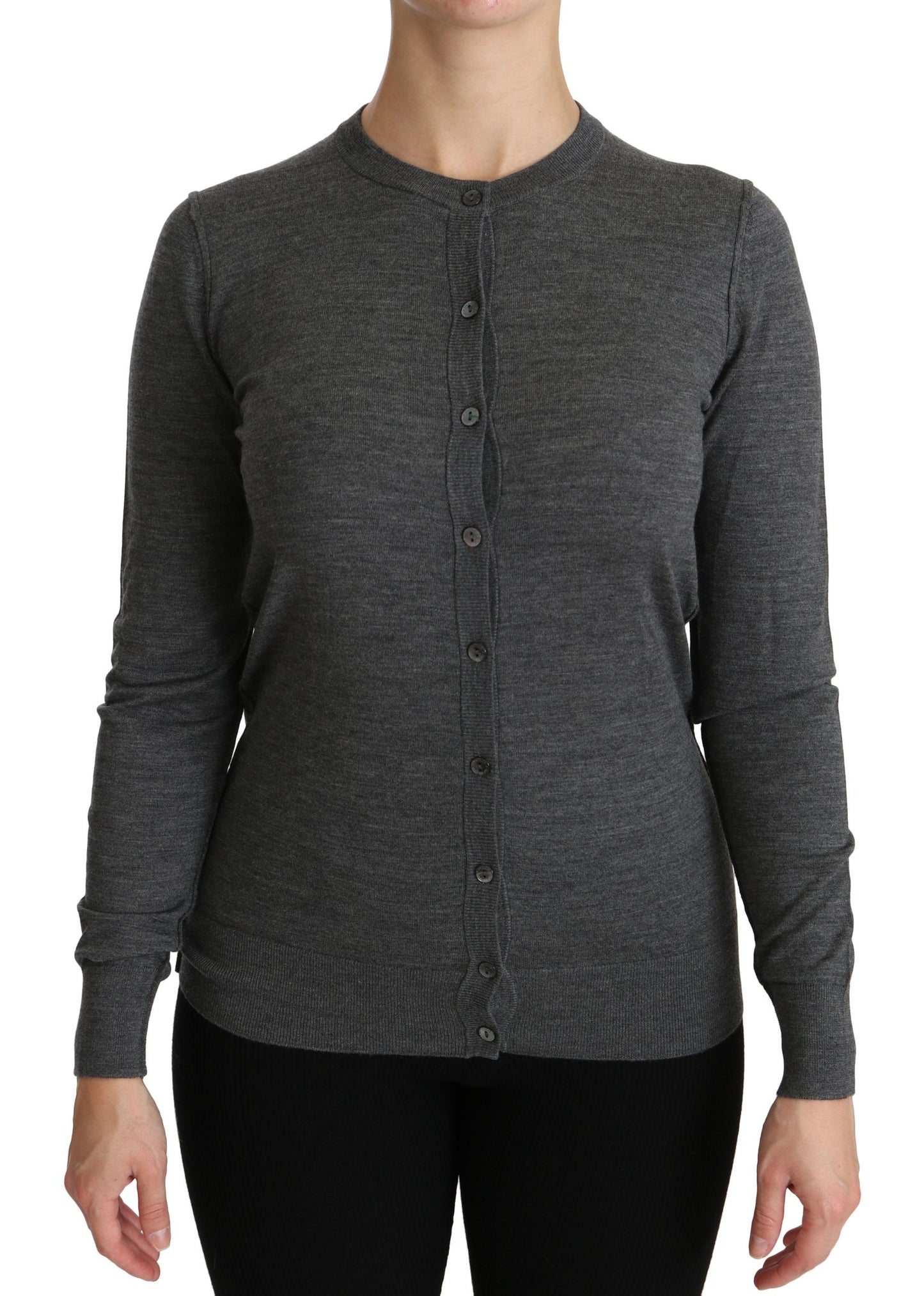 Dolce & Gabbana Elegant Virgin Wool Crew Neck Cardigan