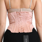 Dolce & Gabbana Silk Blend Corset Belt Luxury Top - Pink