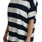 Dolce & Gabbana Elegant Striped Viscose Boat Neck Top