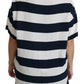 Dolce & Gabbana Elegant Striped Viscose Boat Neck Top