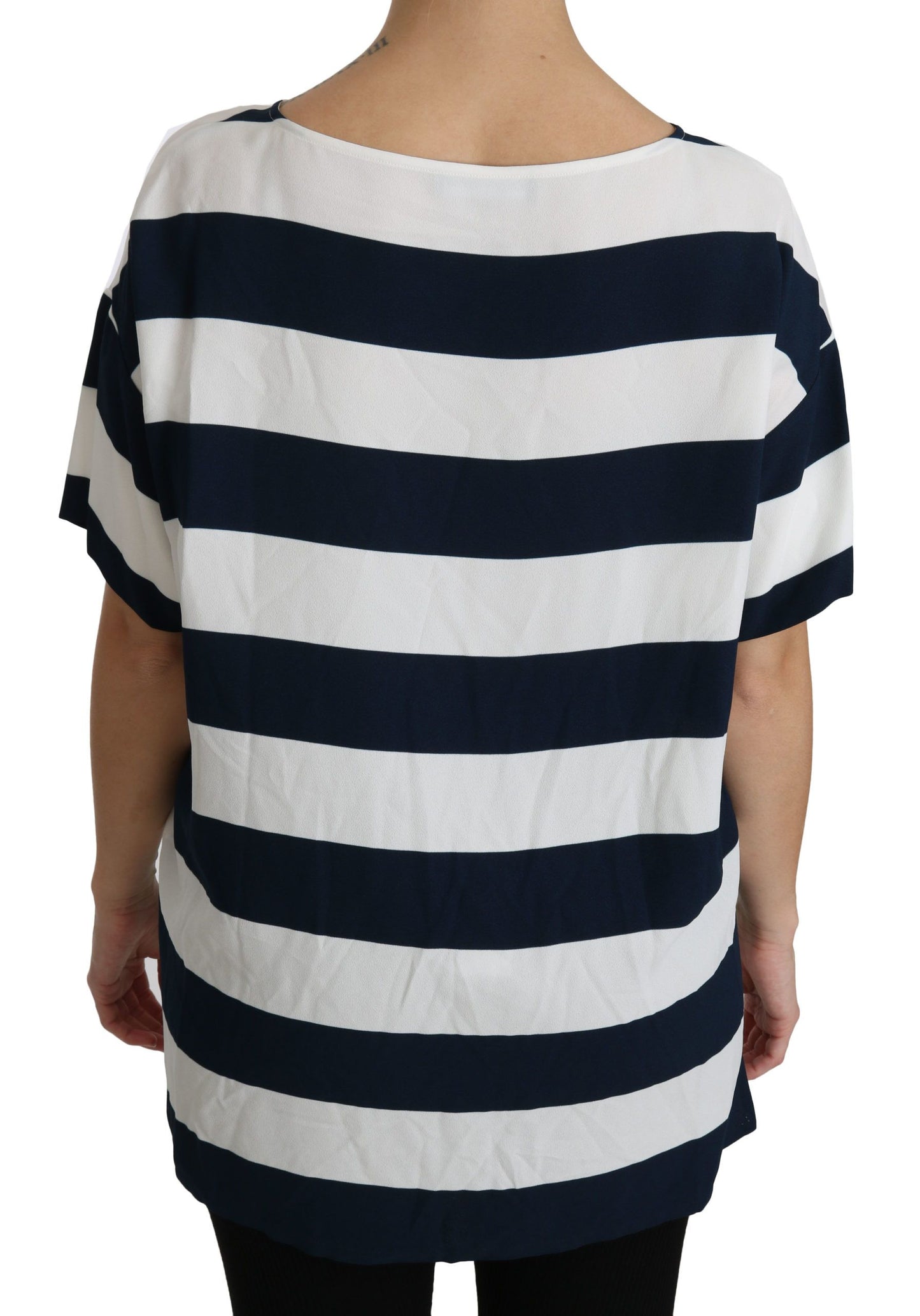 Dolce & Gabbana Elegant Striped Viscose Boat Neck Top