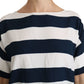 Dolce & Gabbana Elegant Striped Viscose Boat Neck Top