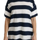 Dolce & Gabbana Elegant Striped Viscose Boat Neck Top