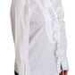 Dolce & Gabbana Elegant White Cotton Long Sleeve Ruffle Top