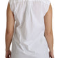 Dolce & Gabbana Chic White Cotton Sleeveless Polo Top