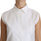 Dolce & Gabbana Chic White Cotton Sleeveless Polo Top