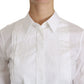 Dolce & Gabbana Elegant White Collared Long Sleeve Polo Top