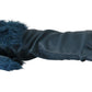 Dolce & Gabbana Elegant Blue Leather Gloves