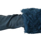 Dolce & Gabbana Elegant Blue Leather Gloves