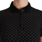 Dolce & Gabbana Elegant Black Dotted Polo Shirt