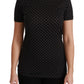 Dolce & Gabbana Chic Black Dotted Crewneck Cotton Tee