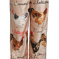 Dolce & Gabbana Chic Hen Chicken Print Silk Pants