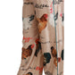 Dolce & Gabbana Chic Hen Chicken Print Silk Pants