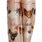 Dolce & Gabbana Chic Hen Chicken Print Silk Pants