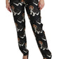 Dolce & Gabbana Elegant Silk Puppy Dog Print Pants