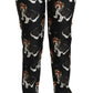 Dolce & Gabbana Elegant Silk Puppy Dog Print Pants