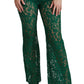 Dolce & Gabbana Elegant Green Lace Detailed Pants