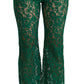 Dolce & Gabbana Elegant Green Lace Detailed Pants