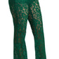 Dolce & Gabbana Elegant Green Lace Detailed Pants