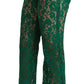 Dolce & Gabbana Elegant Green Lace Detailed Pants