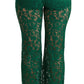 Dolce & Gabbana Elegant Green Lace Detailed Pants