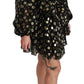 Dolce & Gabbana Elegant Black Gold Polka Mini Dress