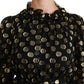 Dolce & Gabbana Elegant Black Gold Polka Mini Dress