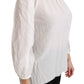 Dolce & Gabbana Elegant White Silk Turtle Neck Blouse