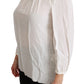 Dolce & Gabbana Elegant White Silk Turtle Neck Blouse