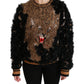 Dolce & Gabbana Elegant Leopard Motive Wool Blend Sweater