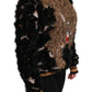 Dolce & Gabbana Elegant Leopard Motive Wool Blend Sweater