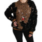 Dolce & Gabbana Elegant Leopard Motive Wool Blend Sweater