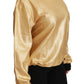 Dolce & Gabbana Elegant Gold Crew Neck Cotton Sweater