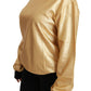 Dolce & Gabbana Elegant Gold Crew Neck Cotton Sweater