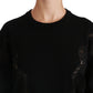 Dolce & Gabbana Elegant Cashmere Crewneck Sweater with Lace Detail