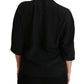 Dolce & Gabbana Elegant Black Silk Short Sleeve Blouse