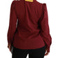 Dolce & Gabbana Elegant Maroon Silk Blend Polo Blouse