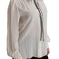 Dolce & Gabbana Elegant White Silk Blouse with Detachable Bow