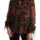 Dolce & Gabbana Elegant Floral Silk Long Sleeve Blouse