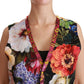 Dolce & Gabbana Multicolor Brocade Floral Sleeveless Vest