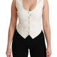 Dolce & Gabbana Elegant White Sleeveless Wool-Silk Blend Vest