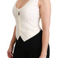 Dolce & Gabbana Elegant White Sleeveless Wool-Silk Blend Vest