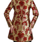 Dolce & Gabbana Elegant Gold Floral Brocade Trench Coat