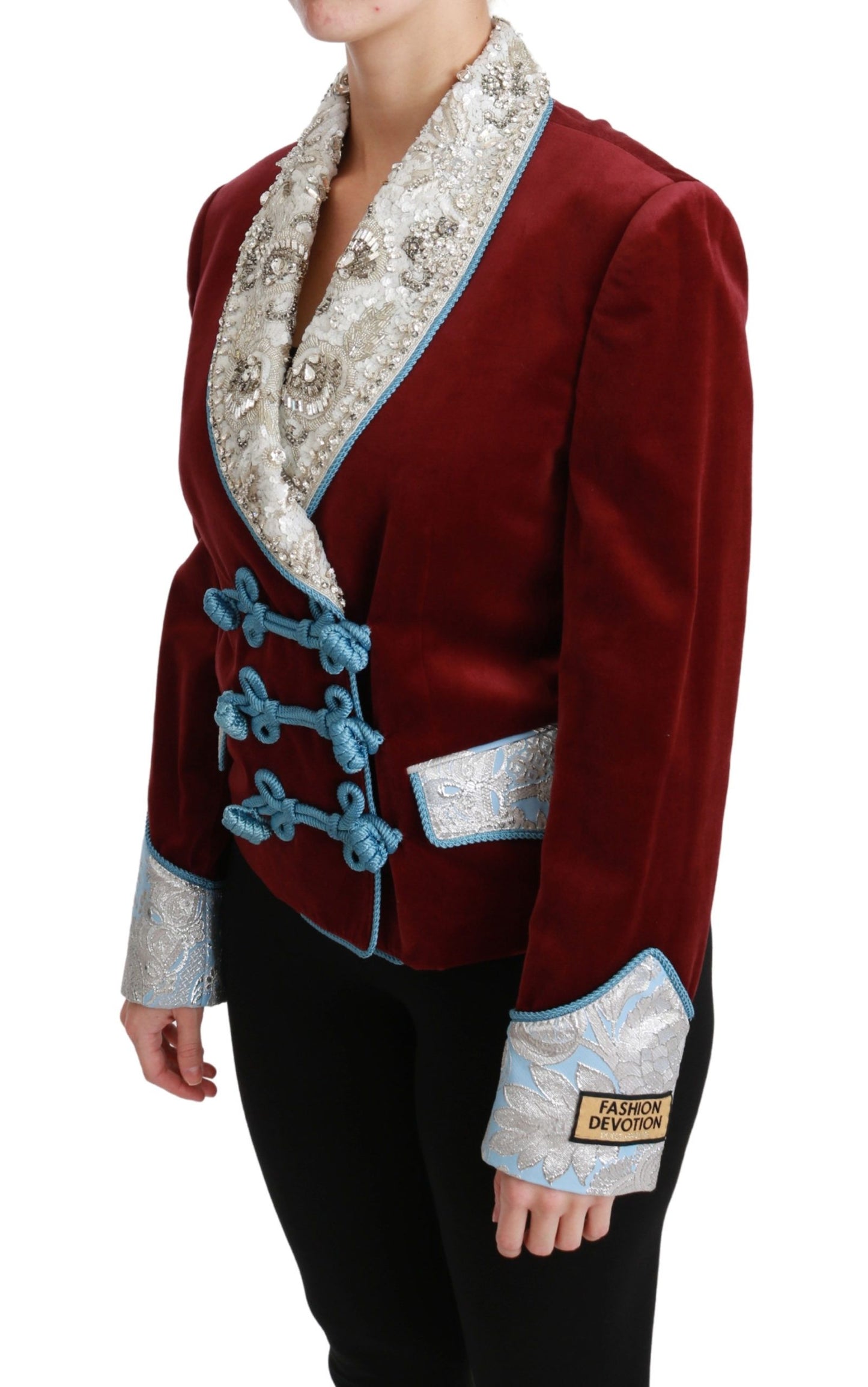 Dolce & Gabbana Opulent Red Baroque Detail Blazer