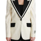 Dolce & Gabbana Elegant Off-White Silk-Lined Blazer