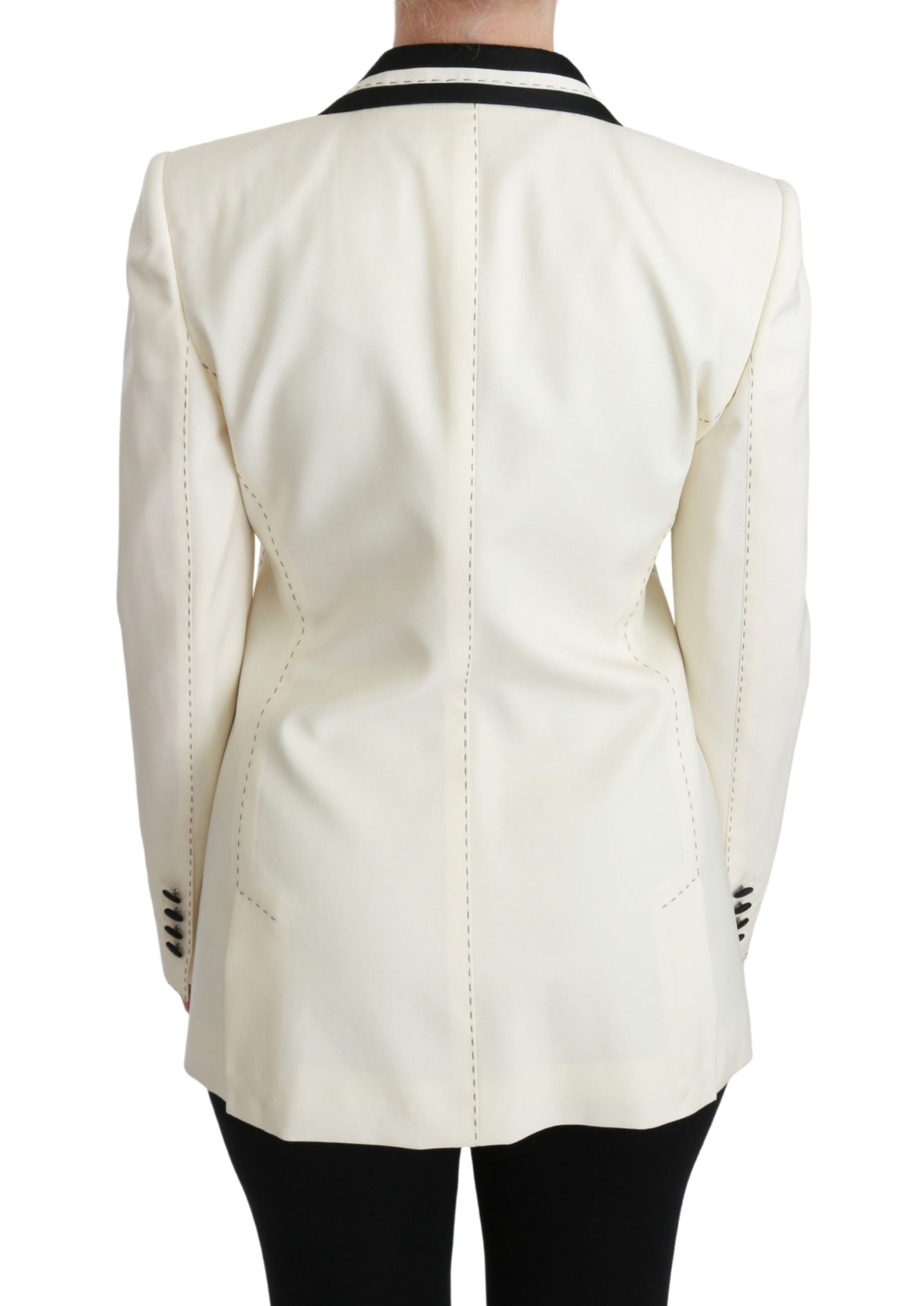 Dolce & Gabbana Elegant Off-White Silk-Lined Blazer