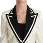 Dolce & Gabbana Elegant Off-White Silk-Lined Blazer