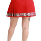 Dolce & Gabbana Elegant Floral Red High Waist Skirt